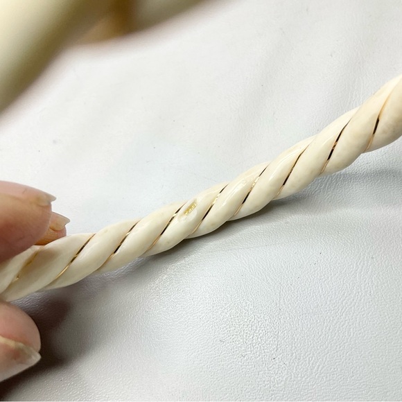 Mammoth Ivory 14K Carved Twist Bangle Bracelet 585 - Picture 5 of 8